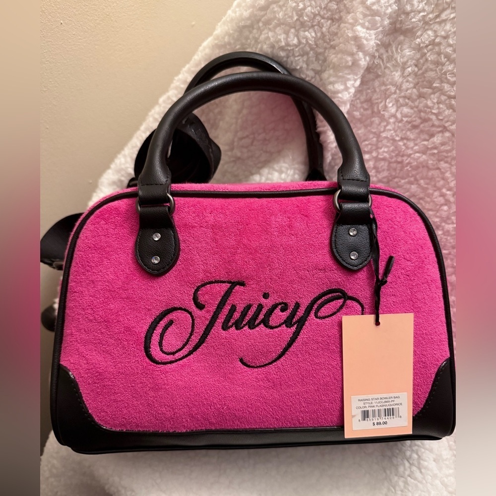 NWT Juicy Couture Raising Star Bower Bag, in Pink and Black